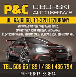 P&C Ciborski Auto Serwis Przemysław Ciborski, Jeziorany godziny otwarcia