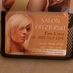 Salon fryzjerski Ewa Koroś, Małkinia Górna godziny otwarcia