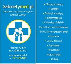 Gabinetymed Naprotechnologia Ginekolog Chirurg dziecięcy Laryngolog Fizjoterapia, Katowice godziny otwarcia