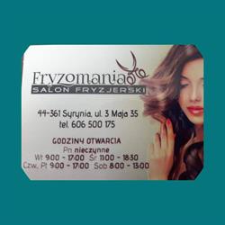 Salon Fryzjerski Fryzomania Anna Widenka, Syrynia godziny otwarcia