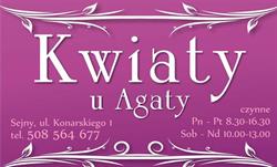 Kwiaty u Agaty, Sejny godziny otwarcia