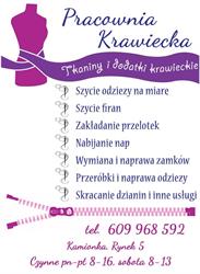 Pracownia krawiecka Teresa Polak, Kamionka godziny otwarcia