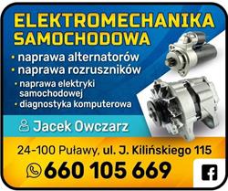 Alternatory, rozruszniki, elektryk samochodowy, naprawa, mechanik Puławy, godziny otwarcia