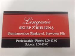 Sklep z bielizną Lingerie - Beata Bartoszek, Siemianowice Śląskie godziny otwarcia