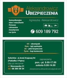 Agnieszka Aleksandrowicz Ubezpieczenia Sulechów, godziny otwarcia