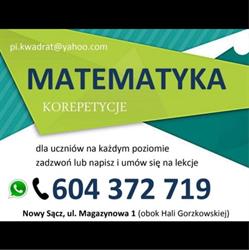 PI KWADRAT korepetycje z matematyki Nowy Sącz, godziny otwarcia