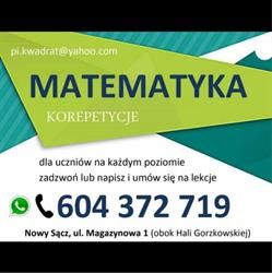 PI KWADRAT korepetycje z matematyki Nowy Sącz, godziny otwarcia