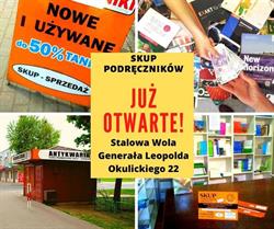 Skup Podręczników.Księgarnia Szkolna Antykwariat Tanie Podręczniki, Stalowa Wola godziny otwarcia