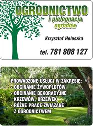 Ogrodnictwo i pielęgnacja ogrodów Krzysztof Heluszka, Praszka godziny otwarcia