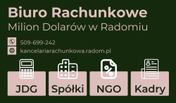Biuro Rachunkowe Milion Dolarów w Radomiu - Księgowa Radom - Biuro Rachunkowe Radom, godziny otwarcia