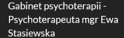 Gabinet psychoterapii - Psychoterapeuta mgr Ewa Stasiewska, Poznań godziny otwarcia