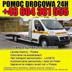 POMOC DROGOWA LAWETA HOLOWANIE NIEMCY ŚWIECKO SŁUBICE BERLIN HANNOVER MAGDEBURG HAMBURG 24h, Słubice godziny otwarcia