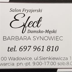 Efect Salon Fryzjerski, Wadowice godziny otwarcia