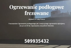 Frezowanie pod ogrzewanie podłogowe, Warszawa godziny otwarcia