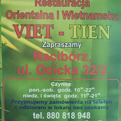VIET TIEN, Racibórz godziny otwarcia