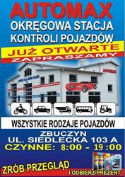 AUTOMAX Okręgowa Stacja Kontroli Pojazdów, Zbuczyn godziny otwarcia