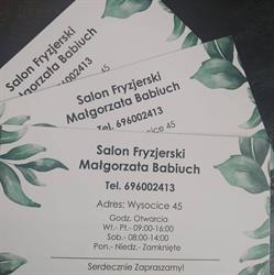 Fryzjer, Wysocice godziny otwarcia