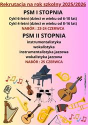Państwowa Szkoła Muzyczna I i II stopnia im. Juliusza Zarębskiego, Inowrocław godziny otwarcia