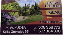 M.W. Kuźnia - Drzewa i Krzewy Ozdobne, Kółko Żabieckie godziny otwarcia