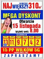 Mega dyskont tania odzież, Dęblin godziny otwarcia
