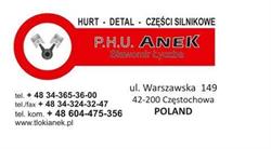 PHU ANEK Części silnikowe Tłoki, panewki, pierścienie, zawory, Częstochowa godziny otwarcia