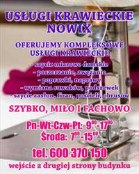 Nowix - usługi krawieckie, Płock godziny otwarcia